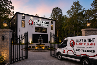 Just Right Carpet Cleaning building and van
