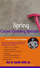 Load and play video in Gallery viewer, Spring Carpet Cleaning Special 3 rooms stairs hallway $175-Goose Creek &amp; Moncks Corner north Charleston Ladson area
