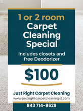 Load image into Gallery viewer, 1 or 2 Room Carpet Cleaning $100-Goose Creek Moncks Corner,Ladson,North Charleston
