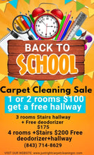 Load image into Gallery viewer, 1 or 2 Room Carpet Cleaning $100

